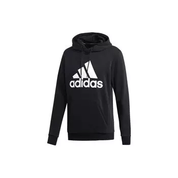 Adidas Logo Print Drawstring Hoodie Мужские толстовки черного цвета GH6663 S