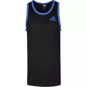 Adidas Logo Print Дышащий повседневный жилет без рукавов с круглым вырезом для мужчин, топы, черный CE6925 L