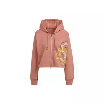 Adidas Logo Print Hooded Drawstring Jacket Женская верхняя одежда Розовый IB5891 L