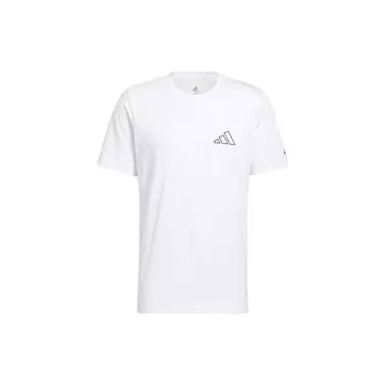 Adidas Logo Print Круглый вырез с коротким рукавом Футболка Мужские топы Белый HI5547 XL