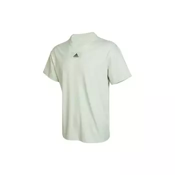 Adidas Logo Print Однотонная футболка с круглым вырезом и короткими рукавами Мужские топы Matcha-Green HK2855 XXL