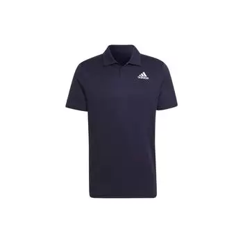 Adidas Logo Print Однотонная рубашка поло с короткими рукавами Мужские топы Темно-синие HC2717 S