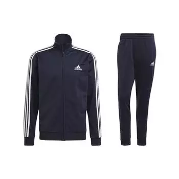 Adidas Logo Print Полосатый кардиган с капюшоном и комплект для джоггеров Мужская повседневная спортивная одежда Синий GK9658 M