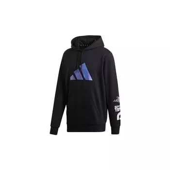Adidas Logo Print Повседневная толстовка с капюшоном Мужская черная GI6396 M