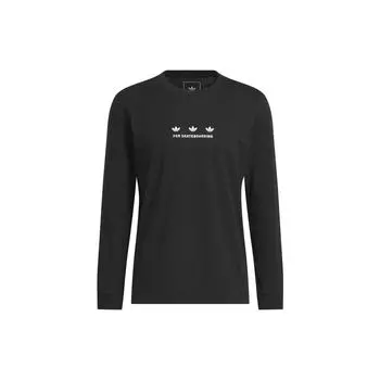 Adidas Logo Print с длинным рукавом Спортивная футболка Женские топы Черные HS3022 M