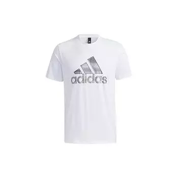 Adidas Logo Print Спортивная футболка с круглым вырезом Мужские топы Белые GP0973 XXL
