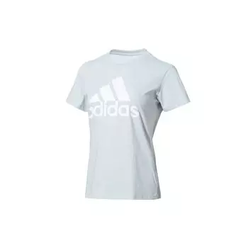 Adidas Logo Print Спортивная футболка Женские топы Синяя GV4029 S