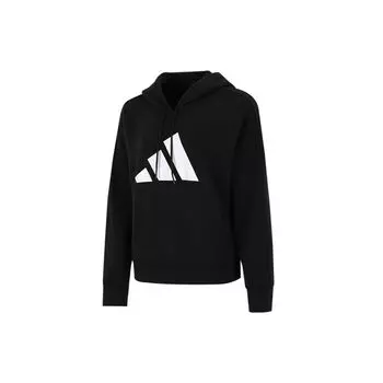 Adidas Logo Print Спортивная толстовка с капюшоном Женские топы Черный H57339 S