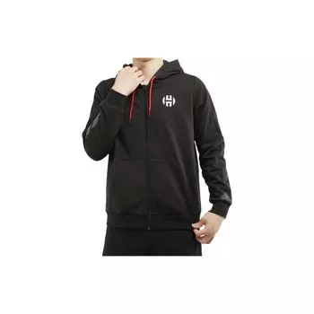Adidas Logo Print Спортивная толстовка с капюшоном на молнии Мужские куртки Черные FH7754 S