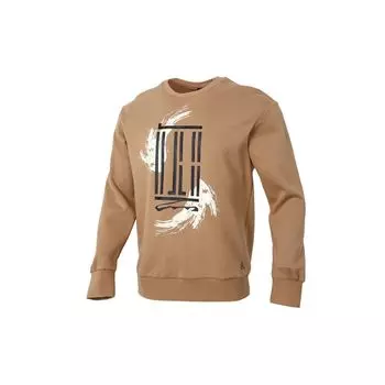 Adidas Logo Print Спортивная толстовка с круглым вырезом Мужская толстовка Cardboard-Yellow GP0920 S