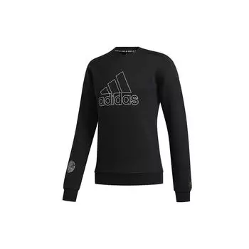 Adidas Logo Print Спортивный пуловер с капюшоном Мужские топы Черный FU6222 XL