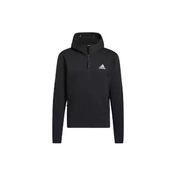 Adidas Logo Print Свободная куртка с капюшоном Мужская верхняя одежда Черный H17607 L