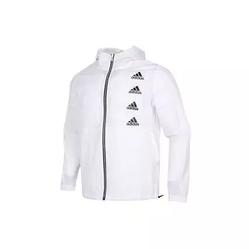 Adidas Logo Print Тканая куртка с капюшоном Мужские куртки Белые GK9419 L