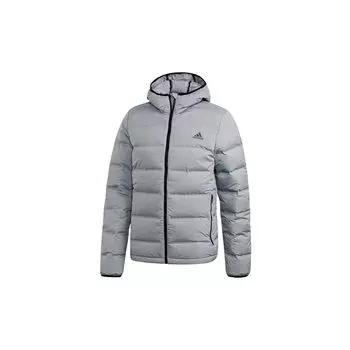 Adidas Logo с капюшоном Теплый повседневный уличный пуховик Мужская верхняя одежда Средне-конопляно-серый CZ1386 S