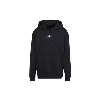 Adidas Logo Сплошная спортивная толстовка с капюшоном Мужские топы Черный HE4354 S