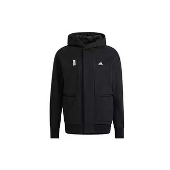 Adidas Logo Sports H39296 Мужская спортивная куртка с капюшоном Верхняя одежда Черный H39296 S