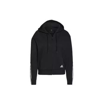 Adidas Спортивная куртка с капюшоном и логотипом в полоску, женская, черная GS1380 S