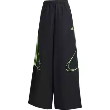 Adidas Логотип Низкая посадка Кулиска Свободные спортивные штаны Женские штаны Черный Зеленый JV7478 XS