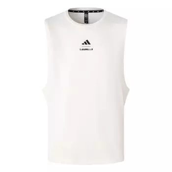 Adidas Майка без рукавов X Les Mills, быстросохнущая, однотонная, с принтом логотипа бренда, с круглым вырезом, жилет, мужские топы Han-Jade-White JN9790 XL