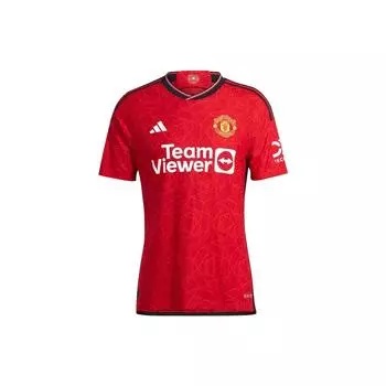 Adidas Manchester United Буквенный принт с логотипом Футболка с круглым вырезом Мужские топы красные IN3520 XS