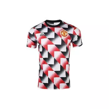 Adidas Manchester United Предматчевая разминка с коротким рукавом Футболка Мужская Футболка Белый Красный Черный H56682 S