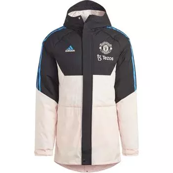 Adidas Manchester United Stadium 2022-23 Повседневная куртка с капюшоном Куртки унисекс Черные HT4290 L