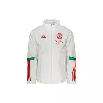 Adidas Manchester United Tiro 23 Презентационная куртка с высоким воротником и молнией Мужская куртка белая IA8485 XL