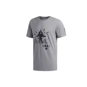 Adidas Marvel Avengers Nick Fury T-Mac Баскетбольная футболка с коротким рукавом Мужские топы Серый DU6726 S