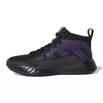 Adidas Marvel Avengers x Dame 5 J Heroes Among Us: Детские кроссовки Black Panther Core-Black Active-Purple Silver-Metallic EG2627