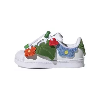 Adidas Melting Sadness x Superstar 360 I Bee with You Pack — Детские кроссовки Cloud White, обувь — белый оранжевый, банка HR1635 21