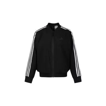 Adidas Mh Bomber тканая однотонная бейсбольная куртка с воротником спортивная повседневная женская куртка черная GM1418 M