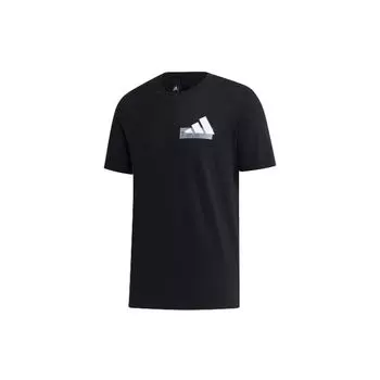 Adidas MH GFX T Bos Logo Print Спортивная футболка с круглым вырезом Мужские топы Черные GH4419 M