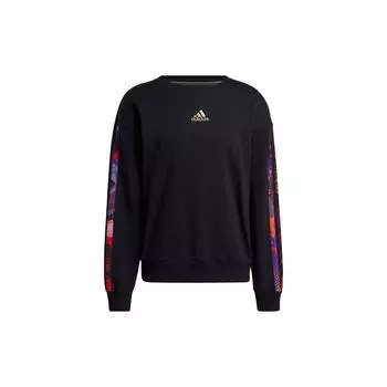 Adidas Mic Gfx Crew Print Баскетбольная толстовка Мужские топы Черный GU9538 L