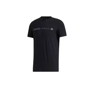 Adidas Minimalist Logo Однотонная футболка с коротким рукавом Мужские топы Черные GL5623 S