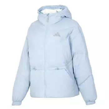Adidas Модная повседневная простая куртка с капюшоном для женщин, верхняя одежда синего цвета JG5930 L