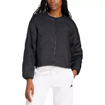 Adidas Модная Простая Теплая Свободная Хлопковая Куртка Женская Верхняя Одежда Черная JJ1194 XL