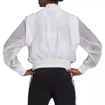 Adidas Модная спортивная ветровка на молнии, удобная куртка с длинным рукавом, женская куртка белого цвета GL9562 L