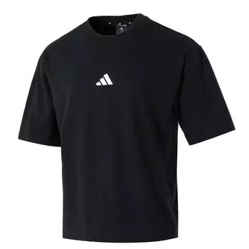 Adidas Мягкая Удобная Дышащая Футболка с Коротким Рукавом Мужские Топы Черный JC5338 M