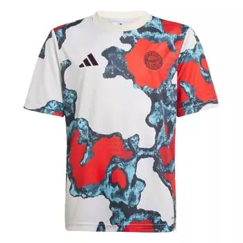 Adidas Мягкая удобная футболка с граффити FC Bayern, детские топы белого цвета JE6774 M