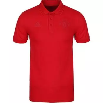 Adidas MUFC однотонная повседневная удобная мягкая рубашка поло с коротким рукавом для мужчин, красная CE6521 2XL
