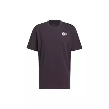 Adidas Мужская баскетбольная спортивная футболка с короткими рукавами Harden Graphic, черная, фиолетовая, IU2804 M
