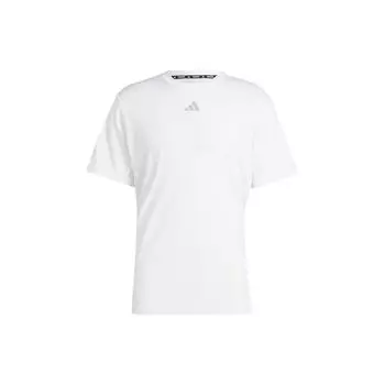Adidas Мужская футболка Hiit Workout с 3 полосками и логотипом, белая IS3718 XL