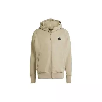 Adidas Мужская куртка для фитнеса и бега с логотипом цвета хаки IS9280 M