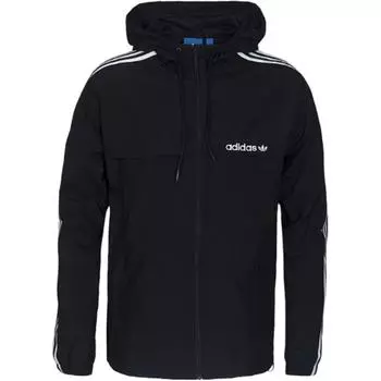 Adidas Мужская куртка Originals 3Stripes в полоску с капюшоном, модная, черная BR6984 S