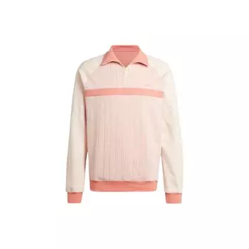 Adidas Мужская куртка Originals Premium на молнии 1/2 с воротником-стойкой и полумолнией в полоску, розового цвета IS2069 XS