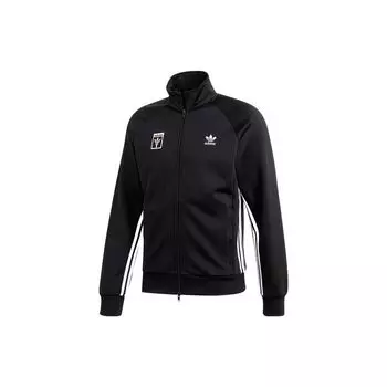 Куртка Adidas Originals с принтом логотипа Trefoil, воротником-стойкой, мужская, куртка, черная, GK5903 XS