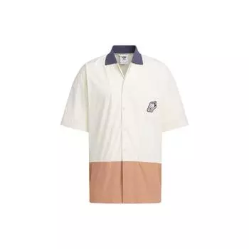 Adidas Мужская рубашка Originals X Yu Nagaba SS23 с принтом логотипа, на пуговицах, белая IS0634 XS
