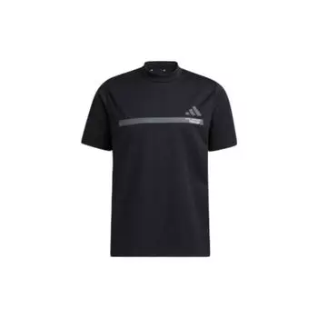 Adidas Мужская рубашка с коротким рукавом и логотипом, черная, HZ1416 S