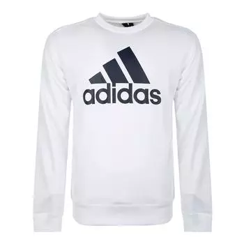 Adidas Мужская уличная повседневная кофта с логотипом и круглым вырезом, трикотажная толстовка, мужская толстовка, белая DN1451 XXL