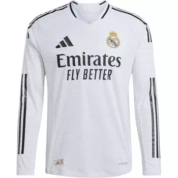 Adidas Real Madrid 24/25 с длинным рукавом домашняя аутентичная майка мужская топы белые IT5204 XS